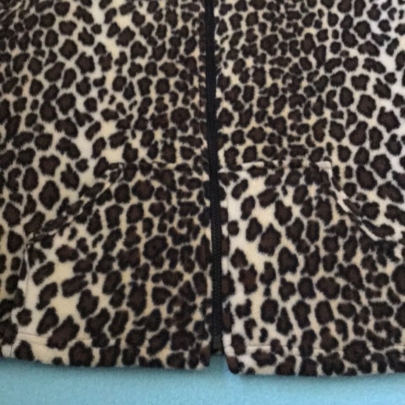 𝅺LA FETE Cheetah print vintage vest mandarin collar pouch pockets NEW size L - Picture 2 of 10